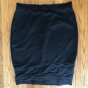 Forever 21+ Black Bodycon Skirt w/Mesh Inlay NWOT